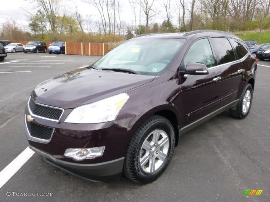 2010 Traverse LT AWD - Dark Cherry Metallic / Dark Gray/Light Gray photo #3