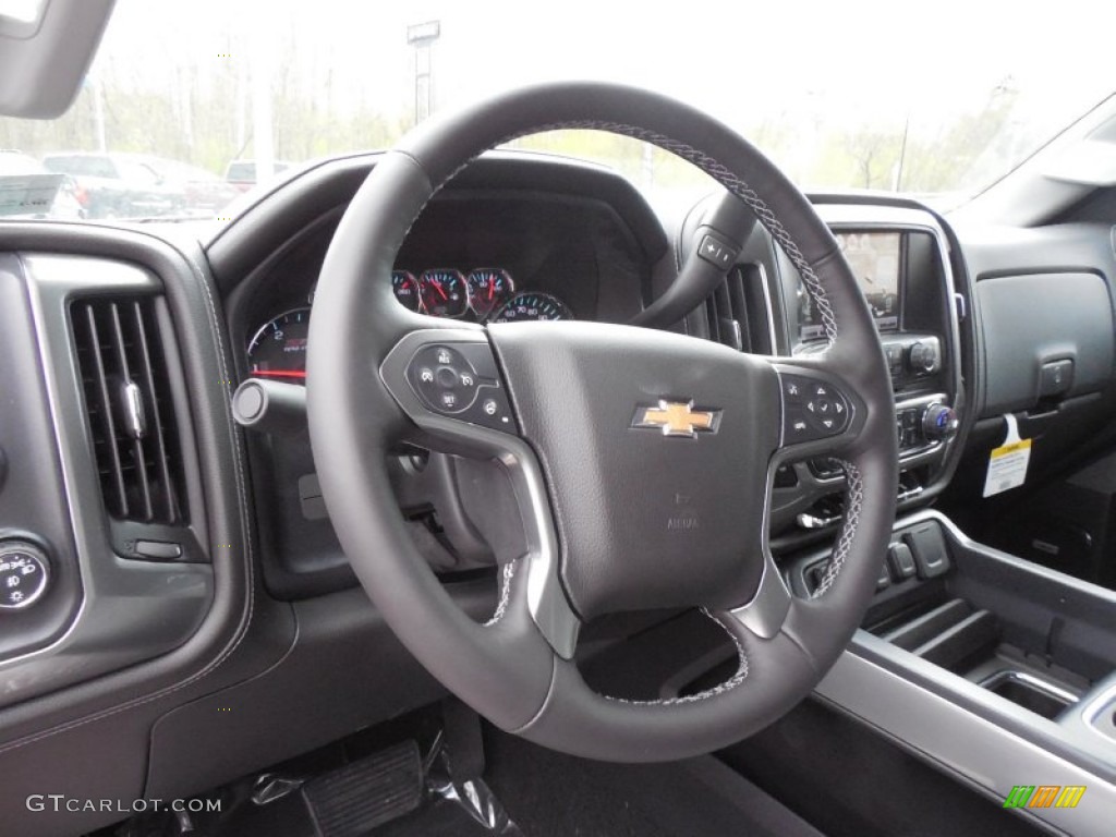 2015 Chevrolet Silverado 2500HD LTZ Crew Cab 4x4 Jet Black/Dark Ash Steering Wheel Photo #92992038