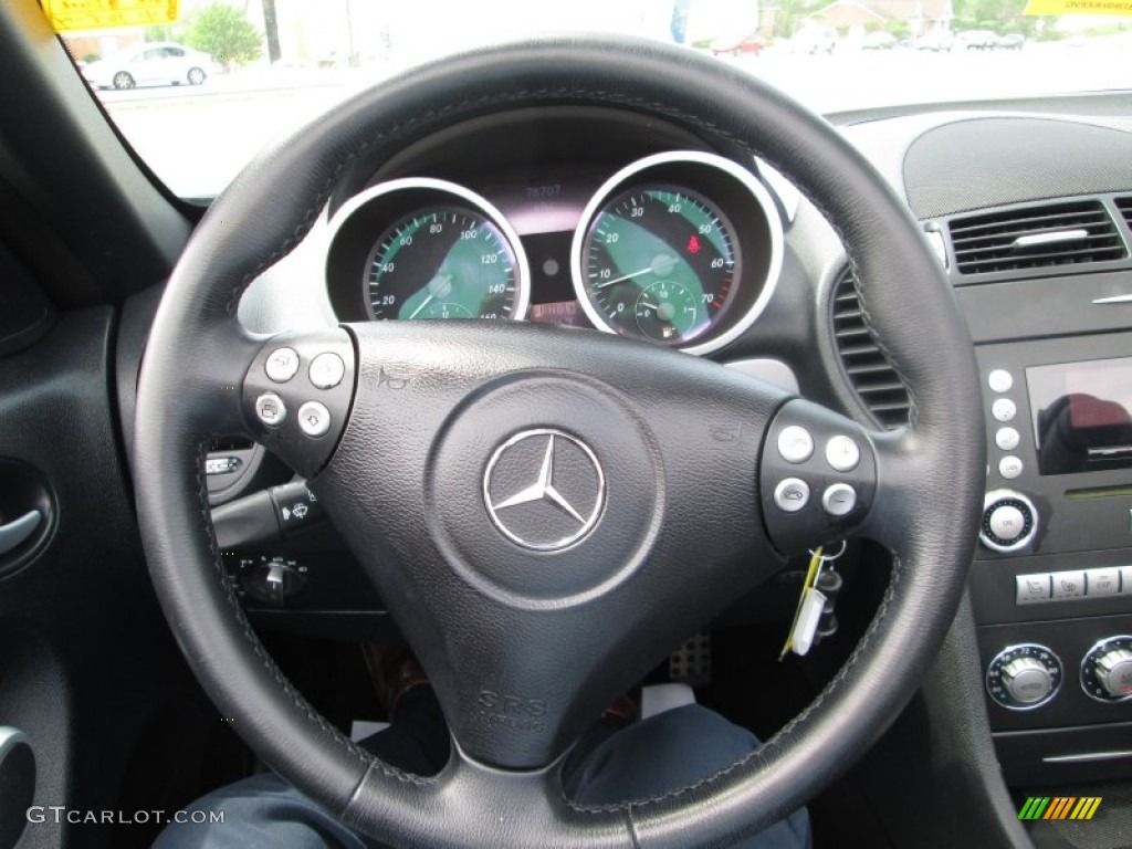 2007 Mercedes-Benz SLK 350 Roadster Black Steering Wheel Photo #92998081