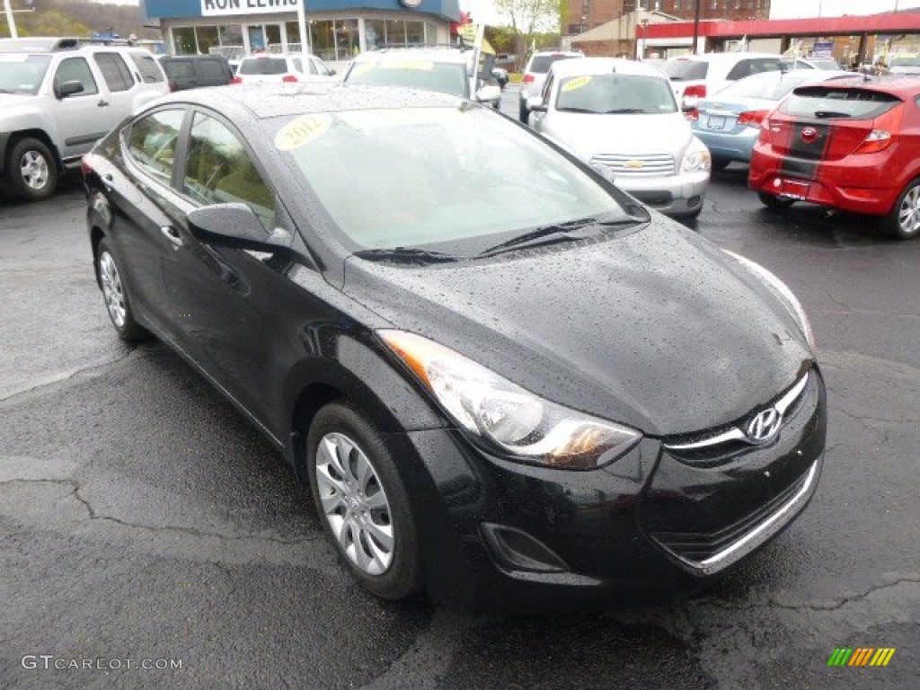2012 Elantra GLS - Black Noir Pearl / Beige photo #2