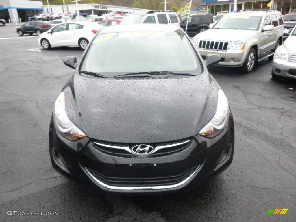 2012 Elantra GLS - Black Noir Pearl / Beige photo #3