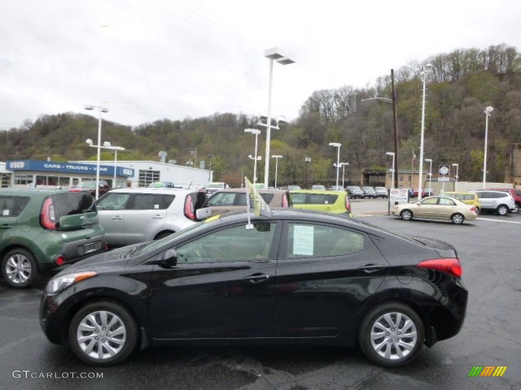 2012 Elantra GLS - Black Noir Pearl / Beige photo #5