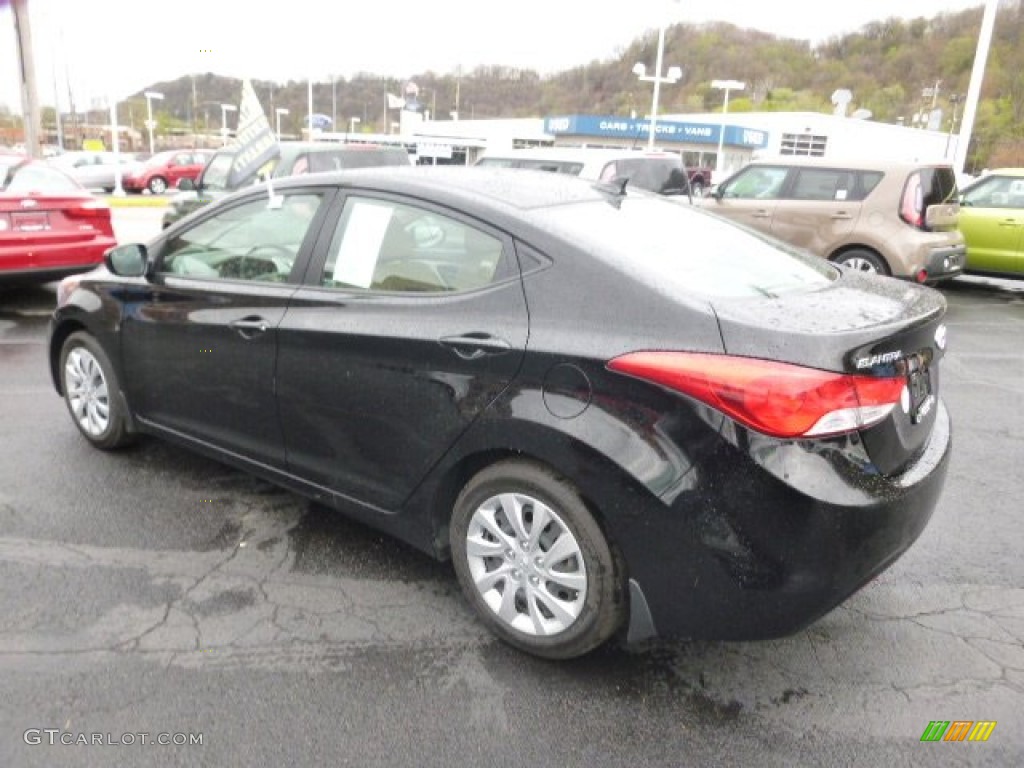 2012 Elantra GLS - Black Noir Pearl / Beige photo #6