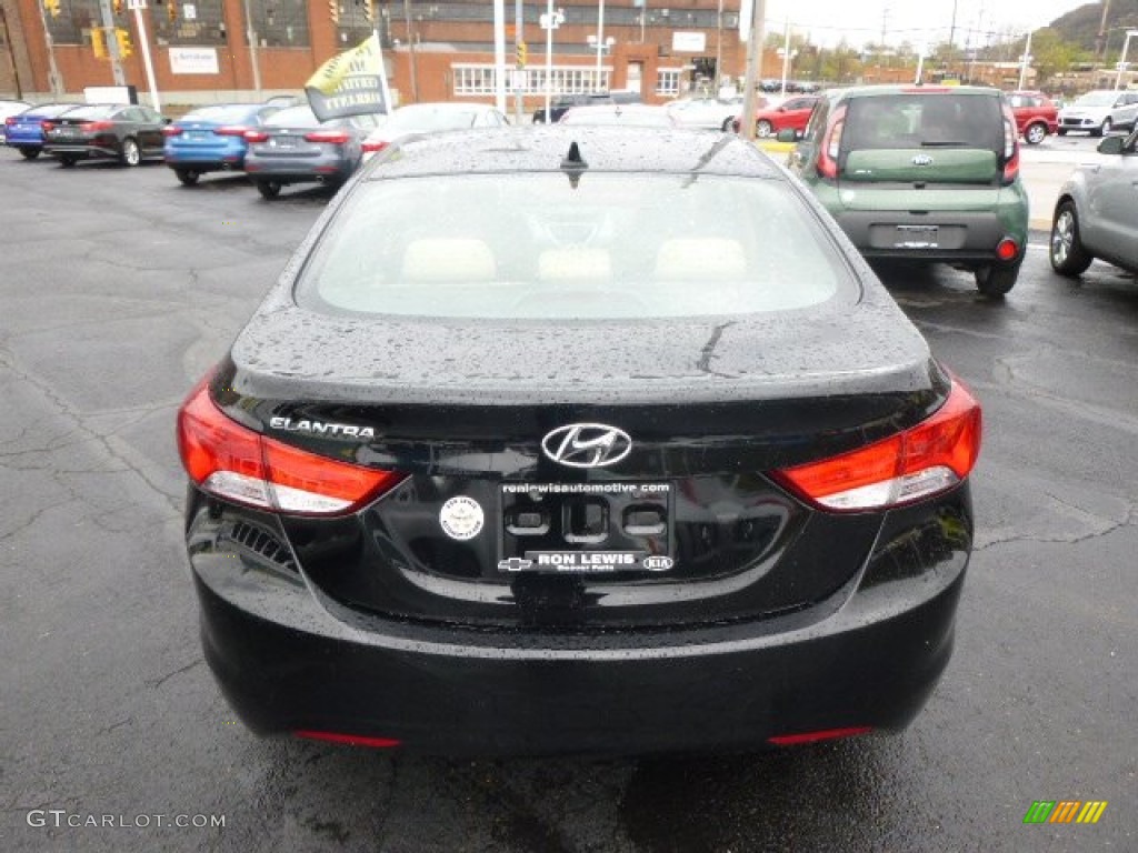2012 Elantra GLS - Black Noir Pearl / Beige photo #7