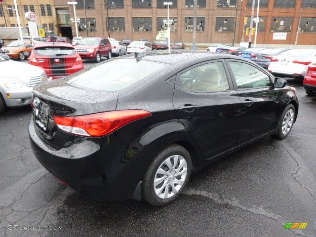 2012 Elantra GLS - Black Noir Pearl / Beige photo #8