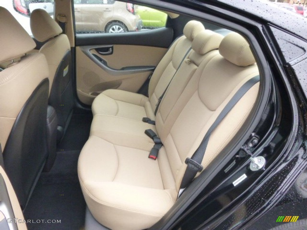 2012 Elantra GLS - Black Noir Pearl / Beige photo #12
