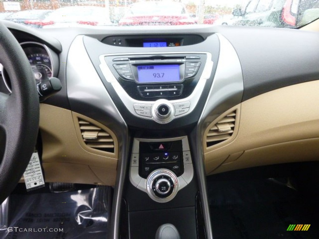 2012 Elantra GLS - Black Noir Pearl / Beige photo #16