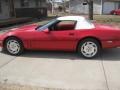1990 Bright Red Chevrolet Corvette Convertible #93006666