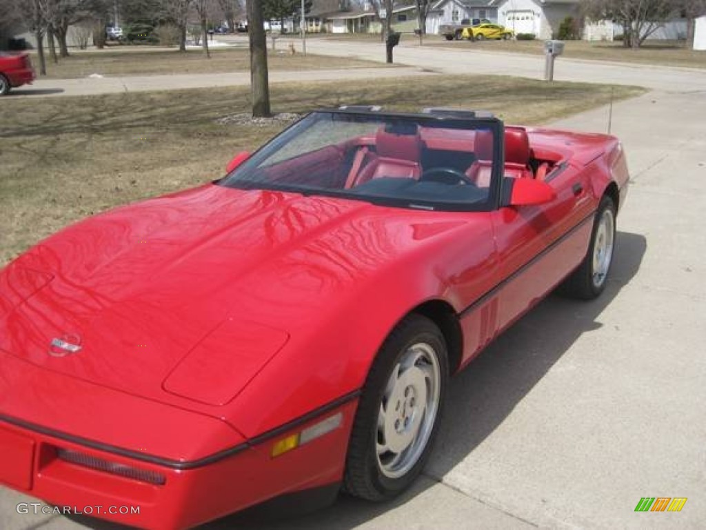 1990 Corvette Convertible - Bright Red / Red photo #2
