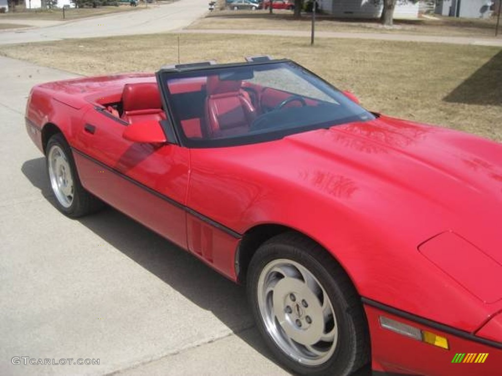 1990 Corvette Convertible - Bright Red / Red photo #3