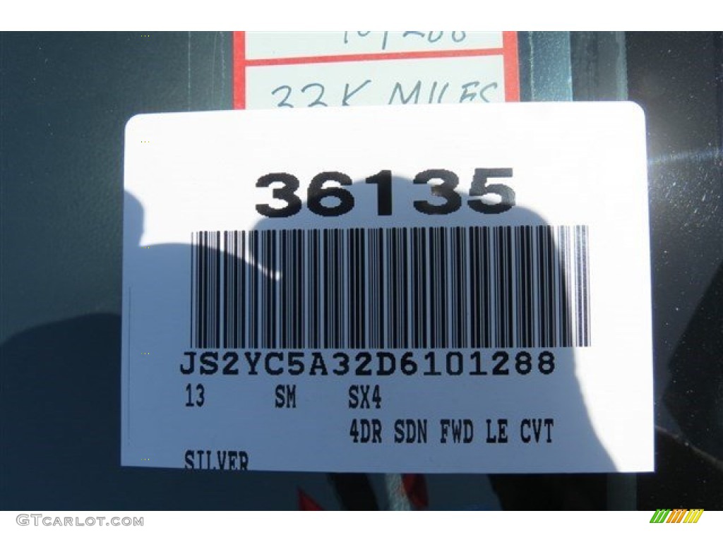 2013 SX4 Sedan LE Popular Package - Metallic Star Silver / Black photo #18