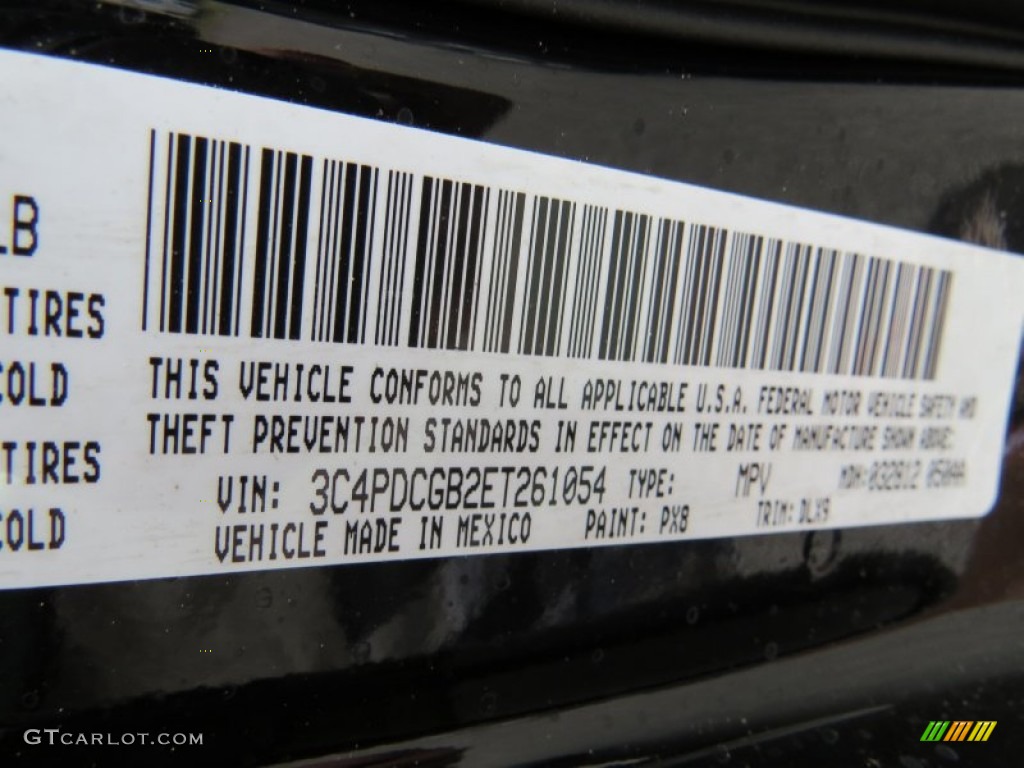 2014 Journey Color Code PX8 for Pitch Black Photo #93008961