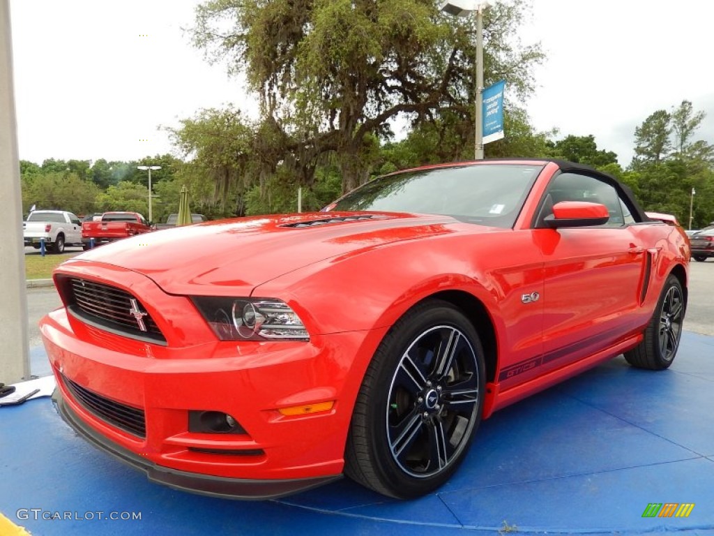 2013 Mustang GT/CS California Special Convertible - Race Red / California Special Charcoal Black/Miko-suede Inserts photo #1