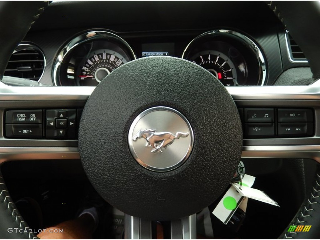 2013 Ford Mustang GT/CS California Special Convertible California Special Charcoal Black/Miko-suede Inserts Steering Wheel Photo #93014907