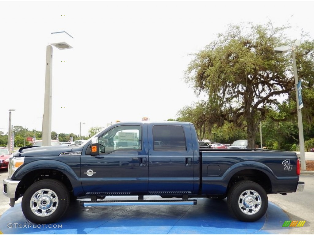 2015 F250 Super Duty Lariat Crew Cab 4x4 - Blue Jeans / Black photo #2