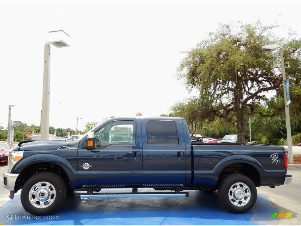 2015 F250 Super Duty Lariat Crew Cab 4x4 - Blue Jeans / Black photo #2