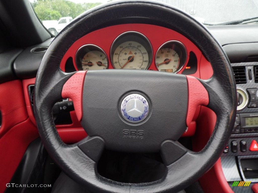 1999 SLK 230 Kompressor Roadster - Brilliant Silver Metallic / Salsa Red photo #30