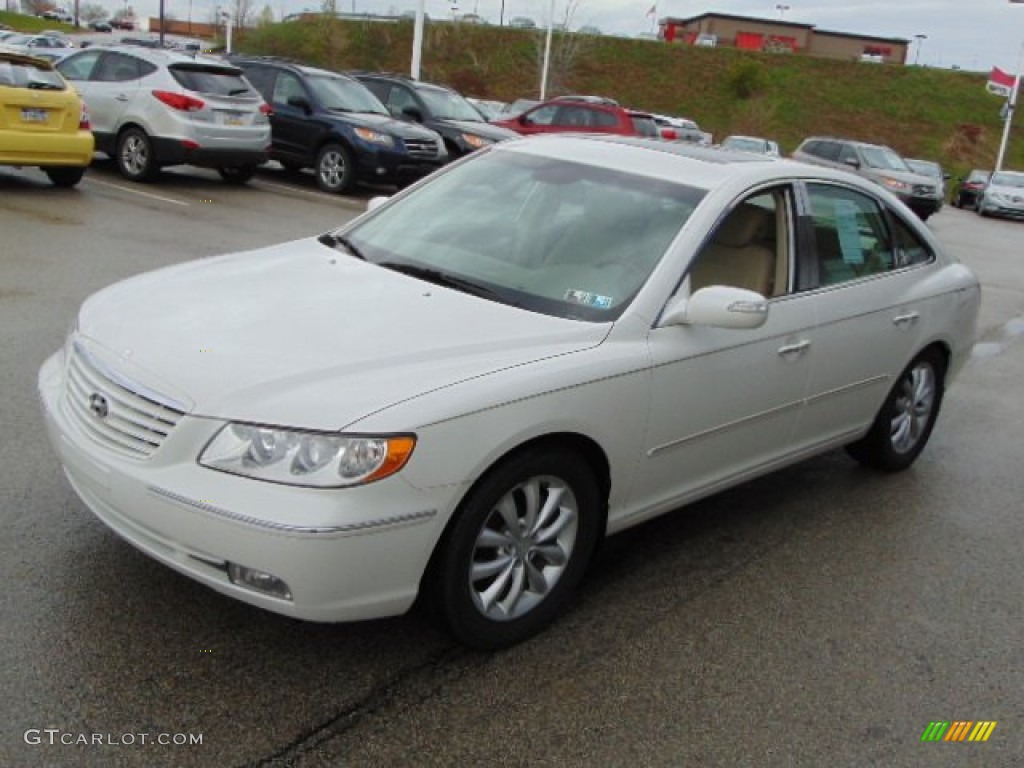 2008 Azera Limited - Powder White Pearl / Beige photo #6