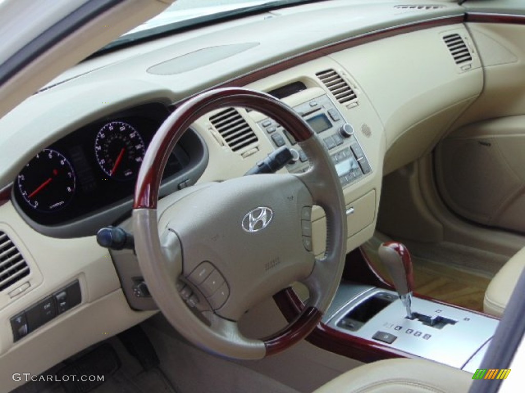 2008 Azera Limited - Powder White Pearl / Beige photo #11