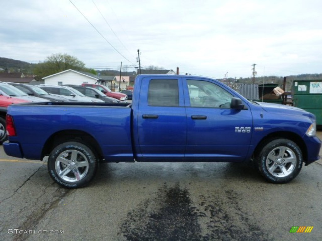 2014 1500 Express Quad Cab 4x4 - Blue Streak Pearl Coat / Black/Diesel Gray photo #6