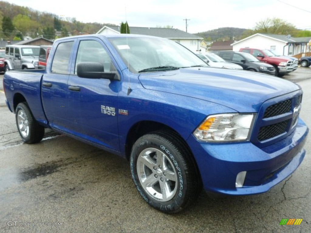 2014 1500 Express Quad Cab 4x4 - Blue Streak Pearl Coat / Black/Diesel Gray photo #7