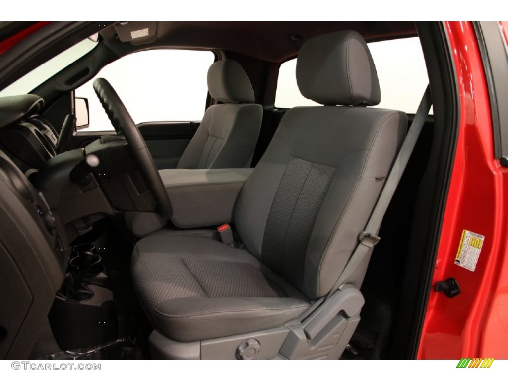 2011 F150 XL Regular Cab 4x4 - Vermillion Red / Steel Gray photo #5