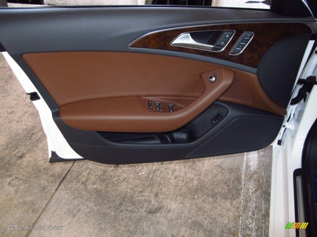 2014 Audi A6 2.0T quattro Sedan Nougat Brown Door Panel Photo #93035217