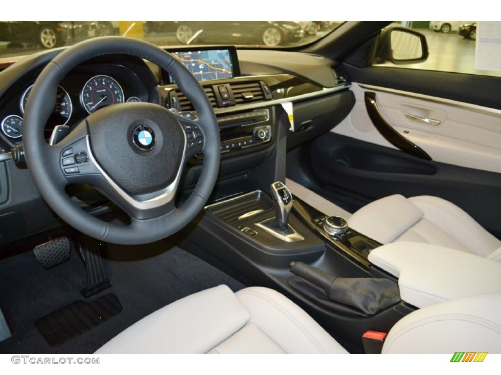 Oyster/Black Interior 2014 BMW 4 Series 428i Convertible Photo #93037812