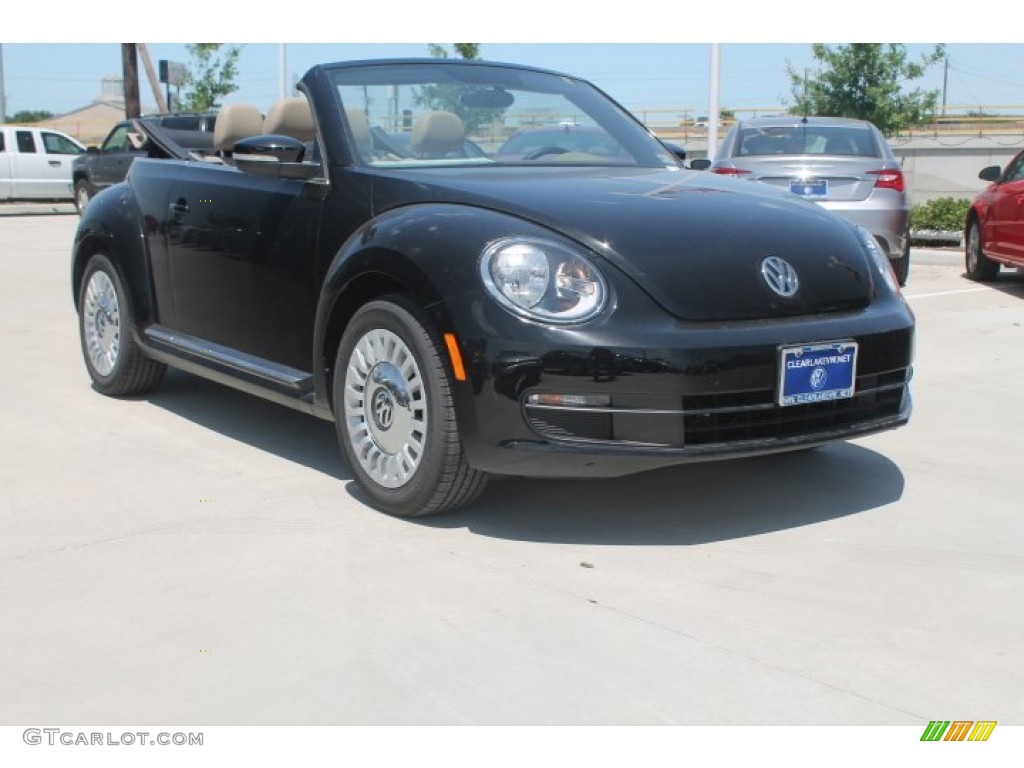 2014 Beetle 2.5L Convertible - Black / Beige photo #1