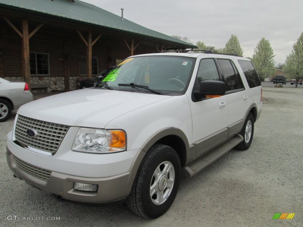 2003 Expedition Eddie Bauer 4x4 - Oxford White / Medium Parchment photo #2