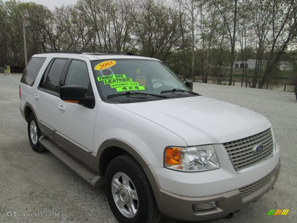 2003 Expedition Eddie Bauer 4x4 - Oxford White / Medium Parchment photo #5