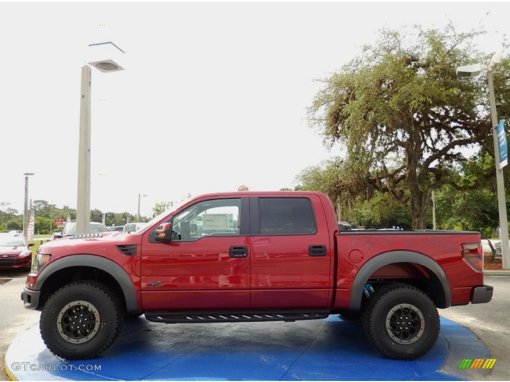 2014 F150 SVT Raptor SuperCrew 4x4 - Ruby Red / Raptor Special Edition Black/Brick Accent photo #2