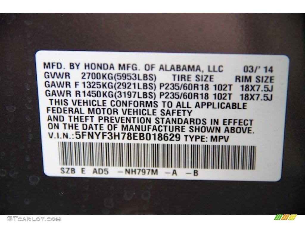 2014 Pilot EX-L - Modern Steel Metallic / Black photo #25