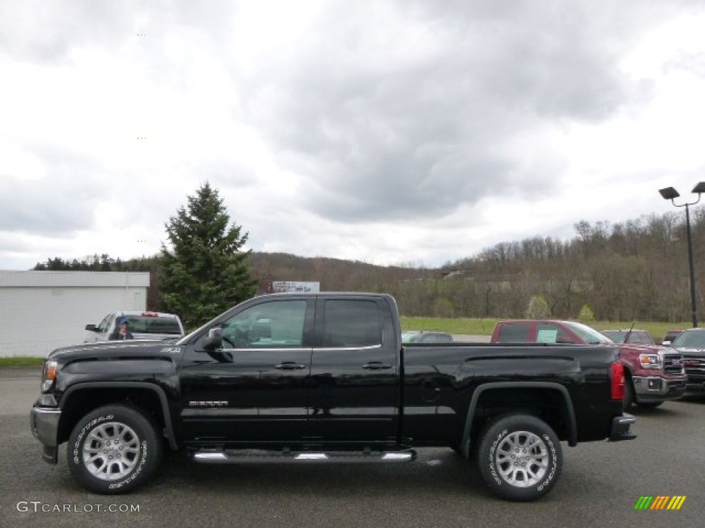 2014 Sierra 1500 SLE Double Cab 4x4 - Onyx Black / Jet Black photo #8