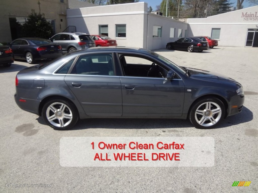 2007 A4 2.0T quattro Sedan - Dolphin Gray Metallic / Ebony photo #2