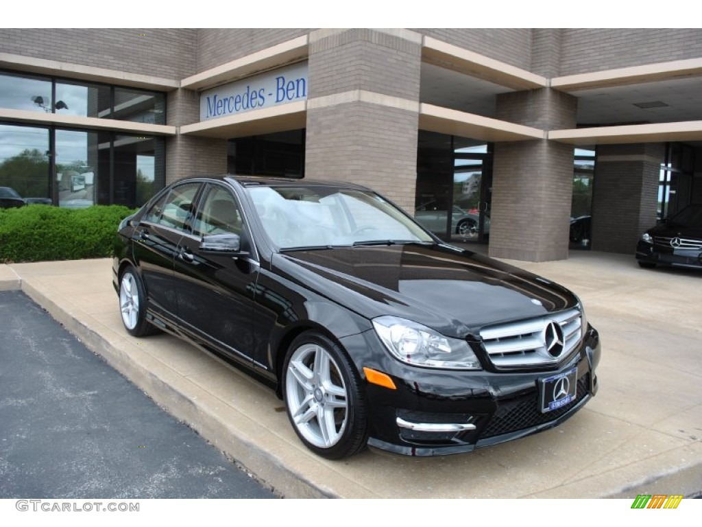 Black 2013 Mercedes-Benz C 300 4Matic Sport Exterior Photo #93050674