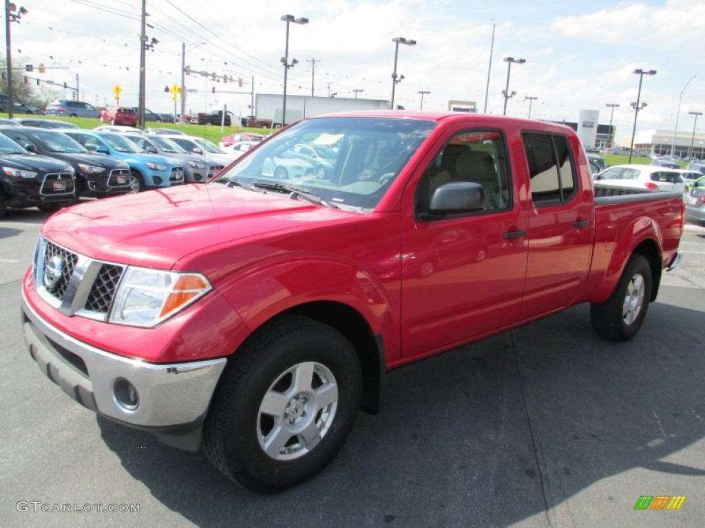 2007 Frontier SE Crew Cab 4x4 - Red Alert / Steel photo #3