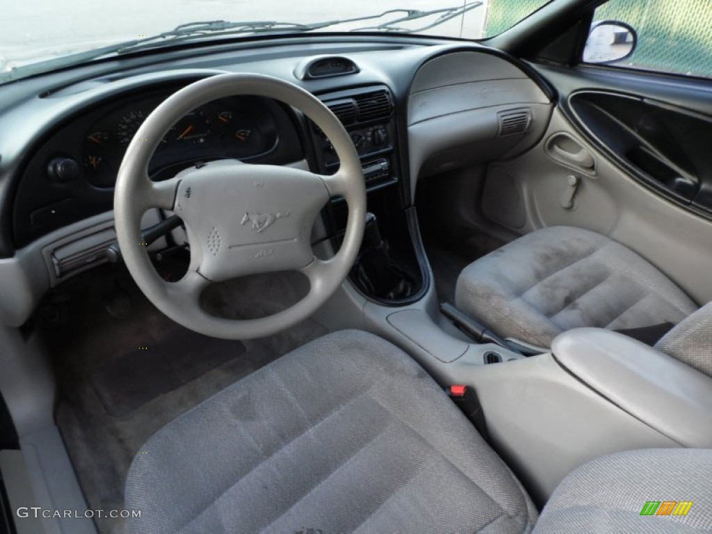 Black Interior 1996 Ford Mustang V6 Coupe Photo #93053740