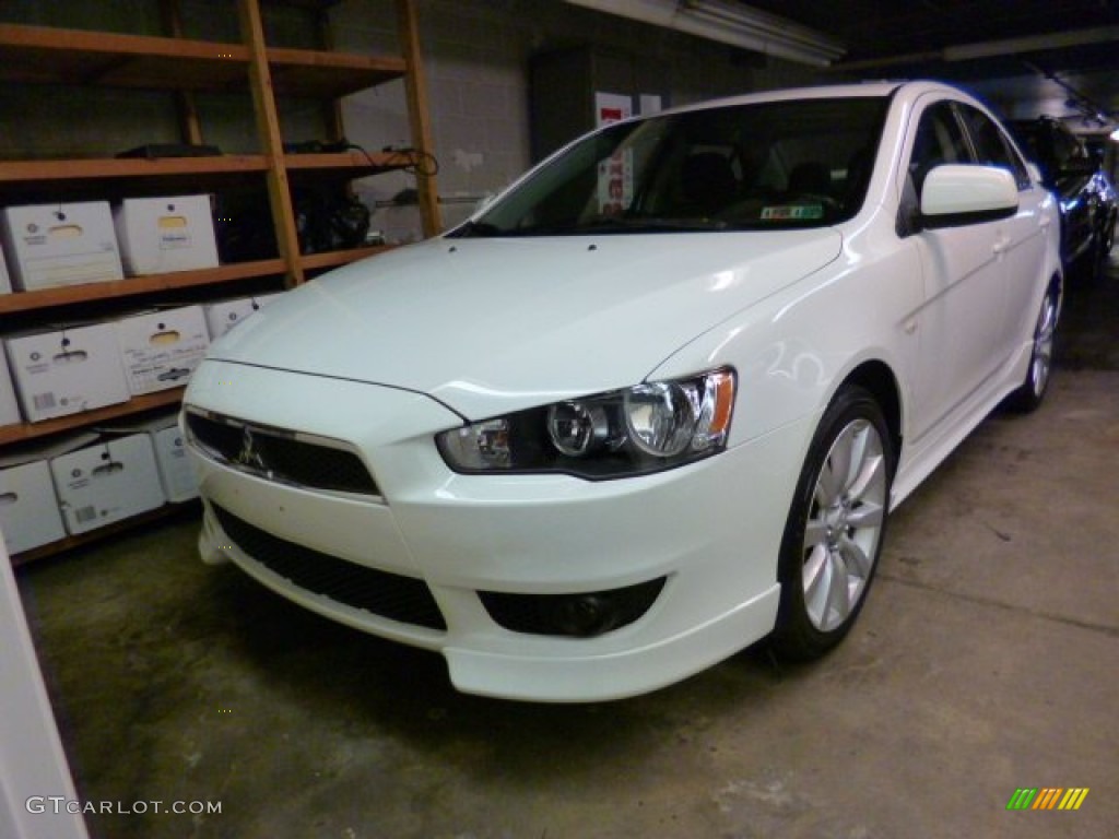 2009 Lancer GTS - Wicked White Satin / Black photo #1