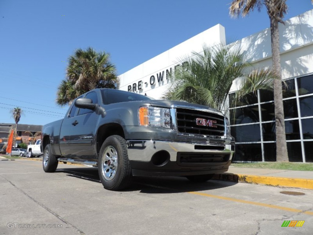 2011 Sierra 1500 SL Extended Cab - Gray Green Metallic / Dark Titanium photo #1