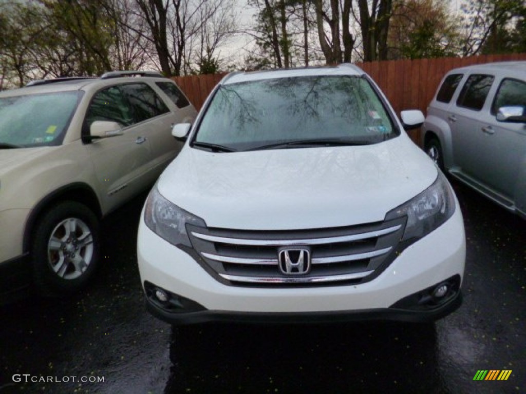 2012 CR-V EX-L 4WD - White Diamond Pearl / Beige photo #2