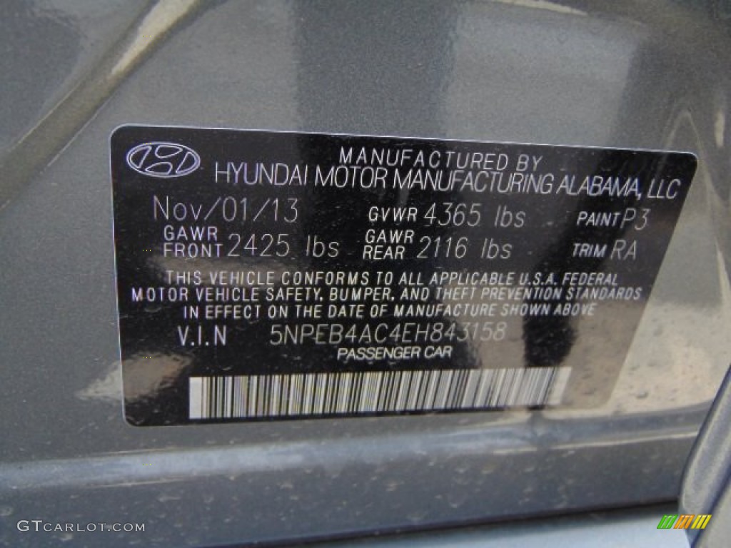 2014 Sonata GLS - Harbor Gray Metallic / Gray photo #20