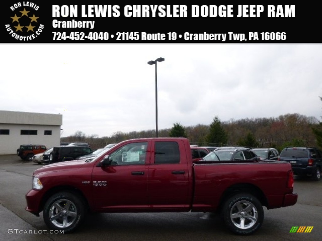 2014 1500 Tradesman Quad Cab 4x4 - Deep Cherry Red Crystal Pearl / Black/Diesel Gray photo #1