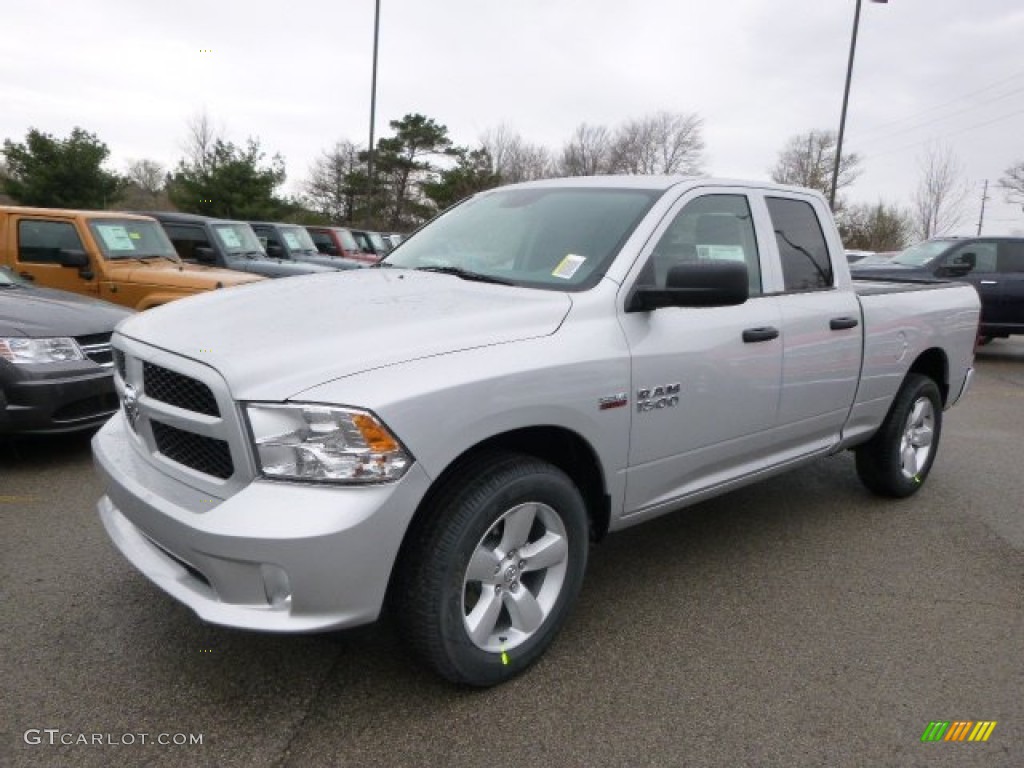 2014 1500 Express Quad Cab 4x4 - Bright Silver Metallic / Black/Diesel Gray photo #2