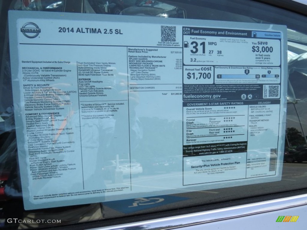 2014 Altima 2.5 SL - Brilliant Silver / Charcoal photo #12