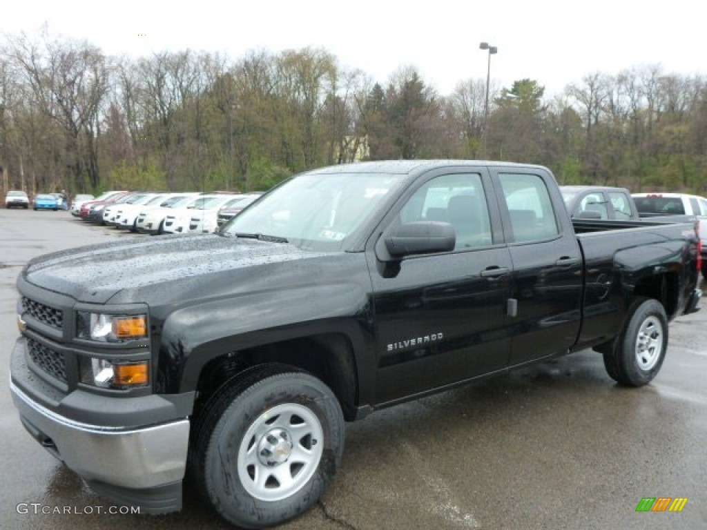 2014 Silverado 1500 WT Double Cab 4x4 - Black / Jet Black/Dark Ash photo #1