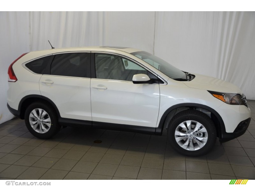 2014 CR-V EX-L - White Diamond Pearl / Beige photo #4