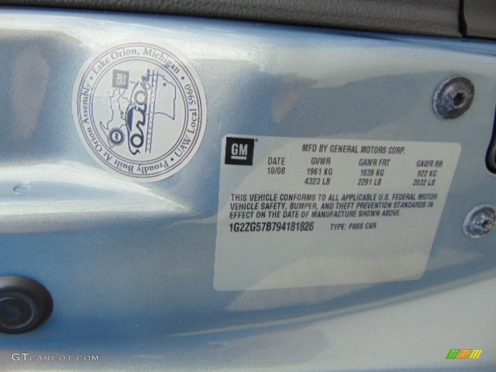 2009 G6 Sedan - Blue Gold Crystal Metallic / Ebony photo #29