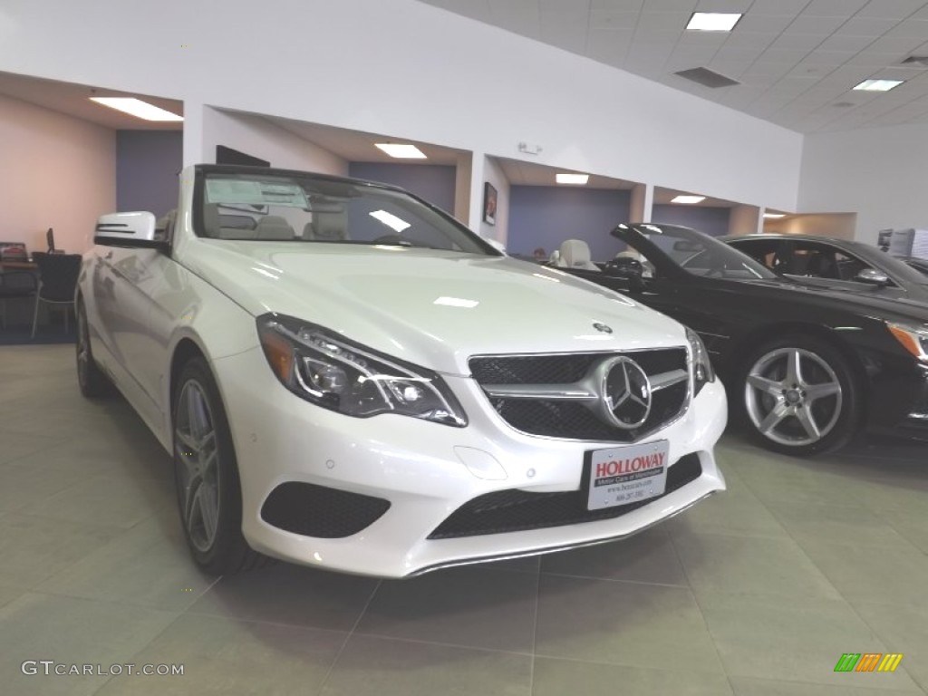 2014 E 350 Cabriolet - Diamond White Metallic / Silk Beige/Espresso Brown photo #3