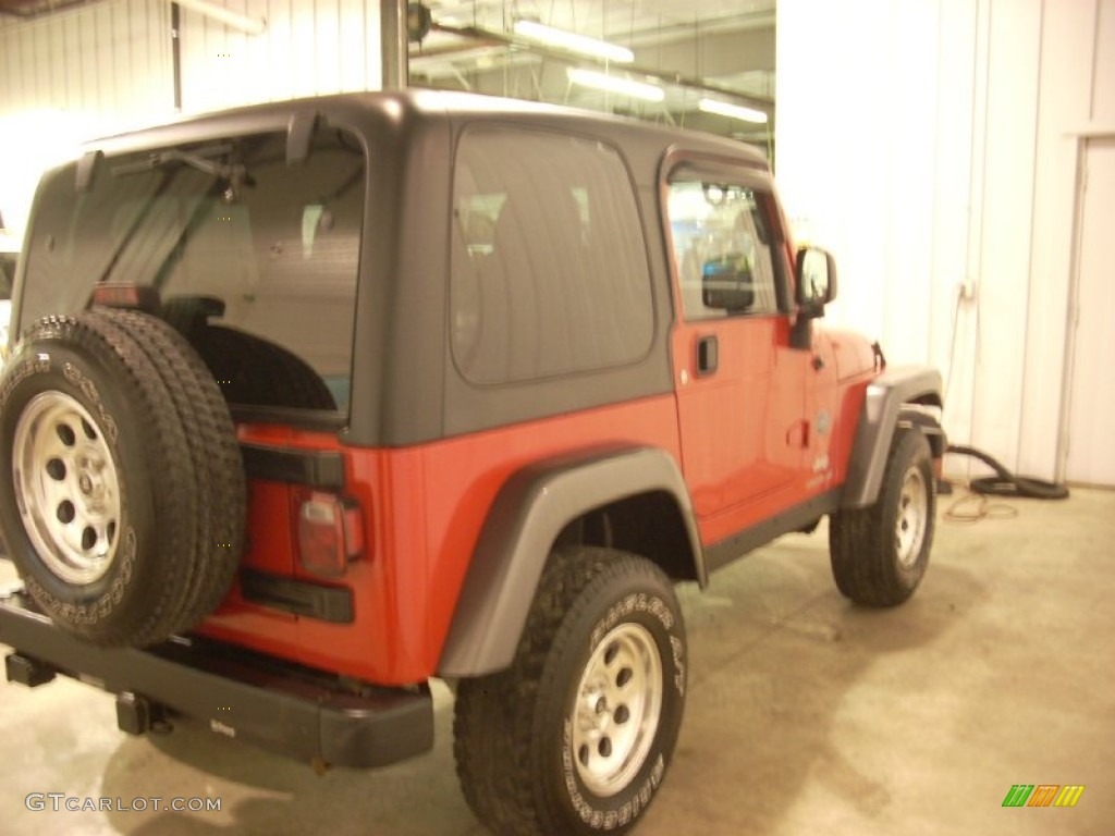 2004 Wrangler X 4x4 - Flame Red / Dark Slate Gray photo #4